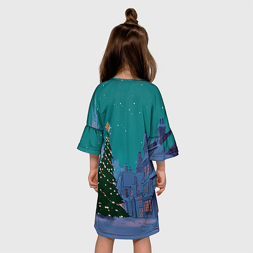 Детское платье Зеленая новогодняя елка во вдоре / 3D-принт – фото 4