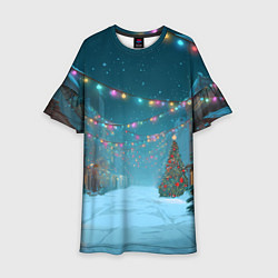 Детское платье Новогодний вечер на улице