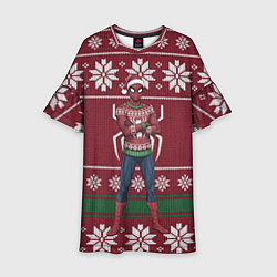 Детское платье Человек паук в вязаном свитере - новый год