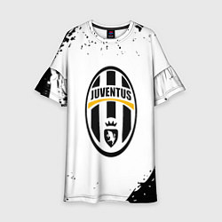 Детское платье Ювентус краски черно белые всплеск