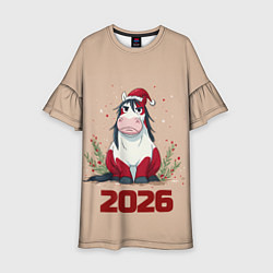 Детское платье Карикатурная лошадка 2026