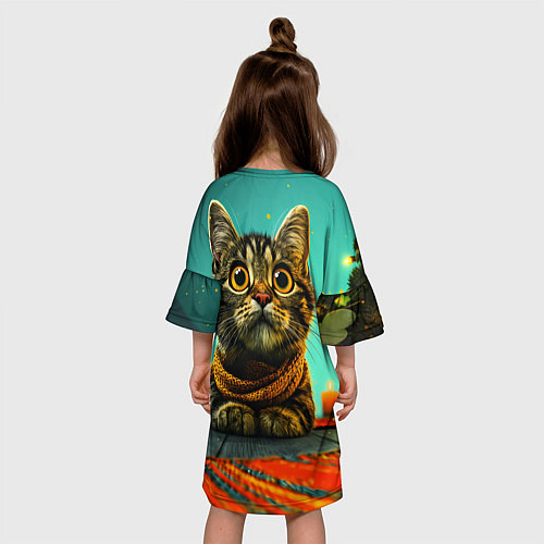 Детское платье Котик под елкой / 3D-принт – фото 4