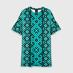 Платье клеш для девочки Орнамент славянский, цвет: 3D-принт