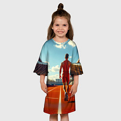 Платье клеш для девочки Путь к победе, цвет: 3D-принт — фото 2