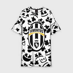 Платье клеш для девочки Маршмеллоу x Ювентус, цвет: 3D-принт