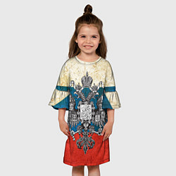 Платье клеш для девочки Герб имперской России, цвет: 3D-принт — фото 2