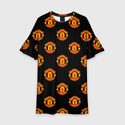 Платье клеш для девочки Manchester United Pattern, цвет: 3D-принт