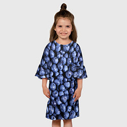 Платье клеш для девочки Черника, цвет: 3D-принт — фото 2