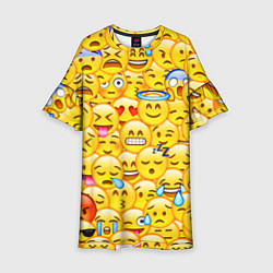 Платье клеш для девочки Emoji, цвет: 3D-принт