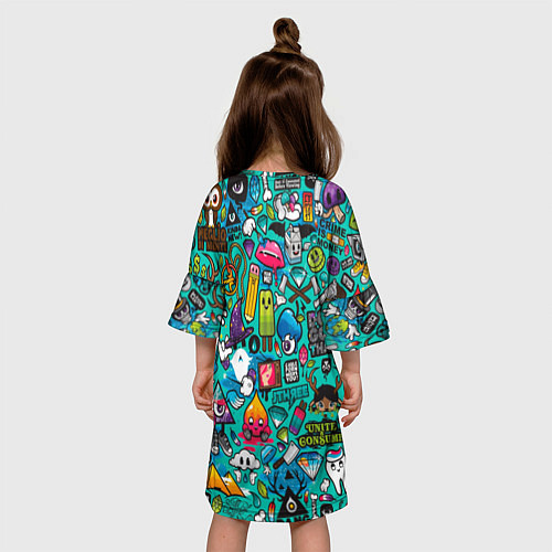 Детское платье Стикербомбинг / 3D-принт – фото 4