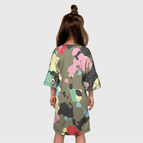 Детское платье Камуфляж: микс цветов / 3D-принт – фото 4