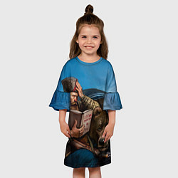 Платье клеш для девочки Спутник партизана, цвет: 3D-принт — фото 2