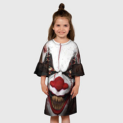 Платье клеш для девочки Зомби клоун, цвет: 3D-принт — фото 2