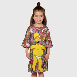 Платье клеш для девочки Рай Гомера, цвет: 3D-принт — фото 2