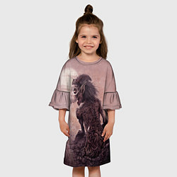 Платье клеш для девочки Гуль, цвет: 3D-принт — фото 2