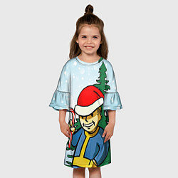 Платье клеш для девочки Fallout Christmas, цвет: 3D-принт — фото 2