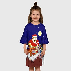 Платье клеш для девочки Новый год у Симпоснов, цвет: 3D-принт — фото 2