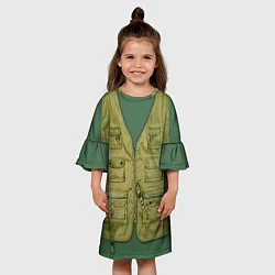 Платье клеш для девочки Жилетка рыбака, цвет: 3D-принт — фото 2