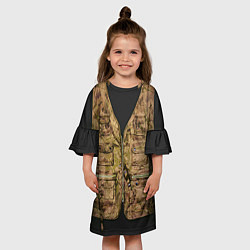 Платье клеш для девочки Жилетка охотника, цвет: 3D-принт — фото 2