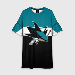 Платье клеш для девочки San Jose Sharks, цвет: 3D-принт