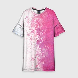 Платье клеш для девочки Белый и розовый, цвет: 3D-принт