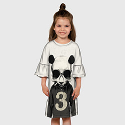 Платье клеш для девочки Скелет панды, цвет: 3D-принт — фото 2