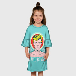 Платье клеш для девочки David Bowie: pop-art, цвет: 3D-принт — фото 2