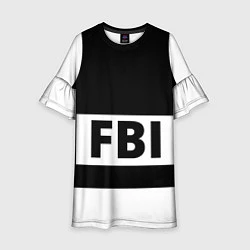 Платье клеш для девочки Бронежилет FBI, цвет: 3D-принт