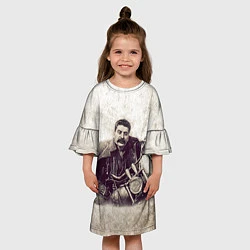 Платье клеш для девочки Сталин байкер, цвет: 3D-принт — фото 2