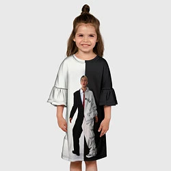 Платье клеш для девочки Eminem: Black & White, цвет: 3D-принт — фото 2