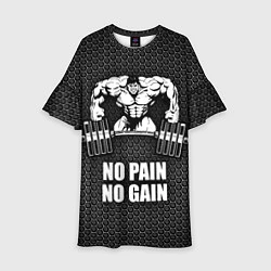 Платье клеш для девочки No pain, no gain, цвет: 3D-принт