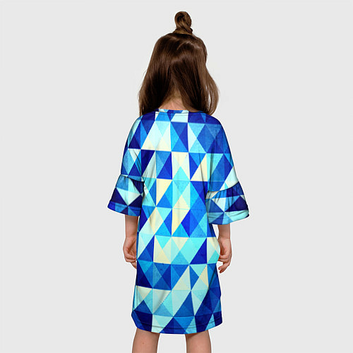 Детское платье Синяя геометрия / 3D-принт – фото 4