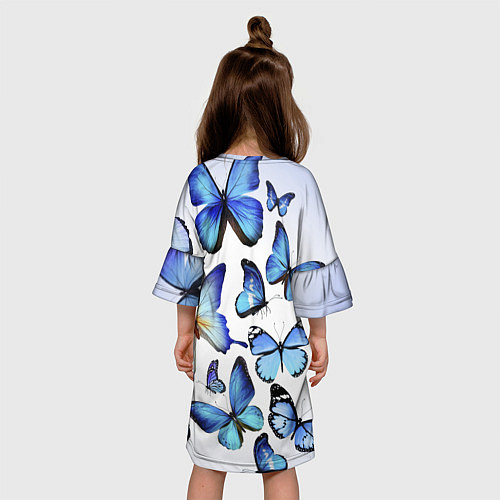Детское платье Голубые бабочки / 3D-принт – фото 4
