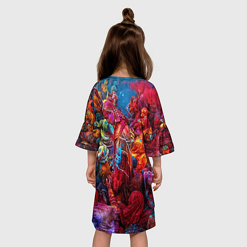 Детское платье Индуистский фестиваль красок / 3D-принт – фото 4