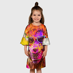 Платье клеш для девочки Индуистский фестиваль красок, цвет: 3D-принт — фото 2
