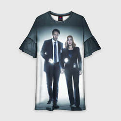 Платье клеш для девочки Малдер и Скалли, цвет: 3D-принт