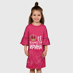 Платье клеш для девочки Её величество Ирина, цвет: 3D-принт — фото 2