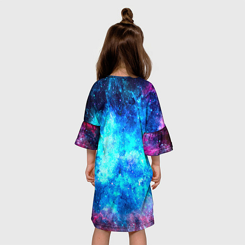Детское платье Голубая вселенная / 3D-принт – фото 4