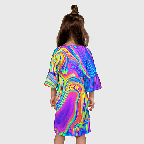 Детское платье Цветные разводы / 3D-принт – фото 4