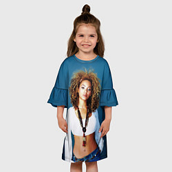 Платье клеш для девочки Кучерявая Бейонсе, цвет: 3D-принт — фото 2