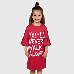 Платье клеш для девочки You'll never walk alone, цвет: 3D-принт — фото 2