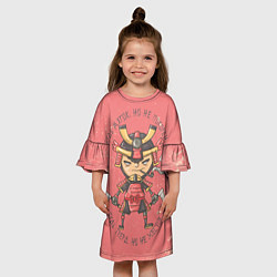 Платье клеш для девочки Мудрый самурай, цвет: 3D-принт — фото 2