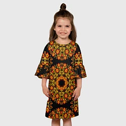 Платье клеш для девочки Хохлома Роспись, цвет: 3D-принт — фото 2