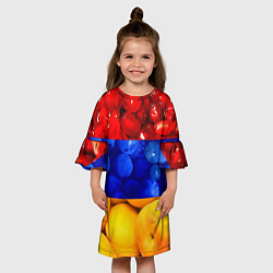 Платье клеш для девочки Флаг Армении, цвет: 3D-принт — фото 2