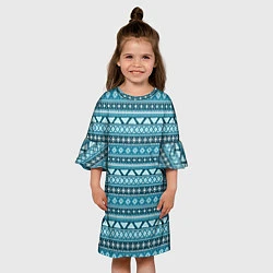 Платье клеш для девочки Винтажный орнамент, цвет: 3D-принт — фото 2