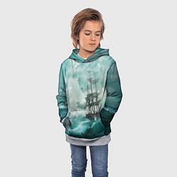 Толстовка-худи детская Море, цвет: 3D-меланж — фото 2