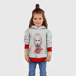 Толстовка-худи детская Die Antwoord: Blooded Heart, цвет: 3D-красный — фото 2