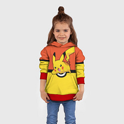 Толстовка-худи детская Pikachu, цвет: 3D-красный — фото 2