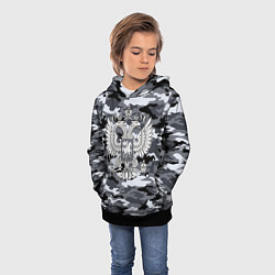 Толстовка-худи детская Городской камуфляж Россия, цвет: 3D-черный — фото 2