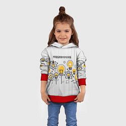 Толстовка-худи детская Программирование 1, цвет: 3D-красный — фото 2